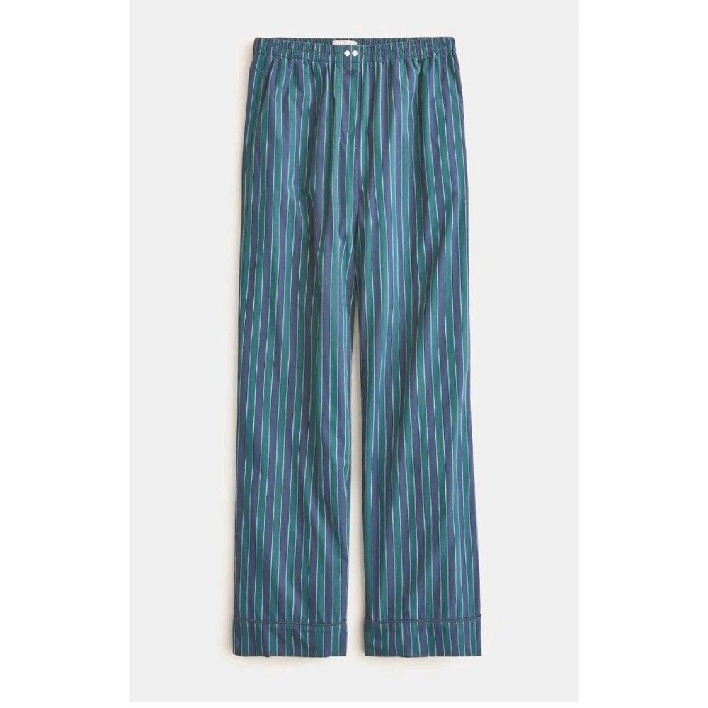 J.Crew Cotton Poplin Pajama Pant Peppermint Stripe Green CP548 Size L NWT